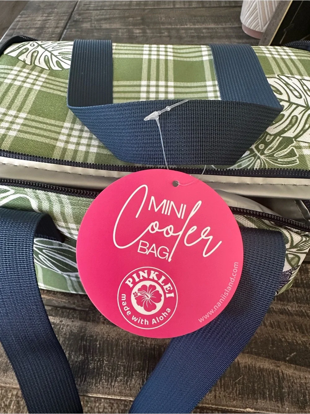 Green Palaka Print Mini Insulated Tote